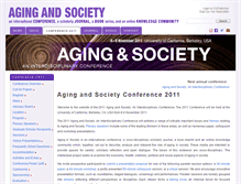 Tablet Screenshot of 2011.agingandsociety.com